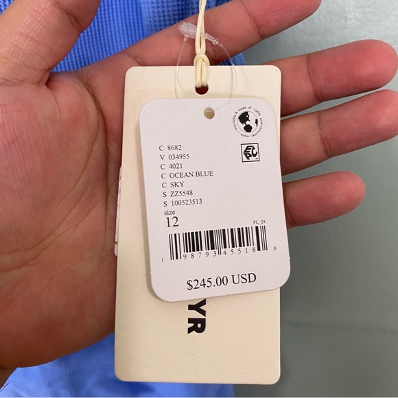 Zulu & Zephyr Waffle Bodysuit One Shoulder Swim Bikini Size 12 Ocean Blue - Picture 4 of 8